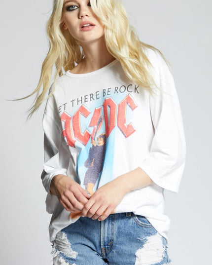 AC/DC Let There Be Rock 1977 Tour Vintage 3/4 Slee - Sleekdenim.com
