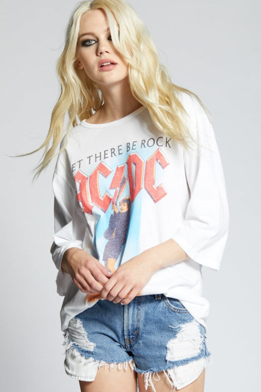 AC/DC Let There Be Rock 1977 Tour Vintage 3/4 Slee - Sleekdenim.com