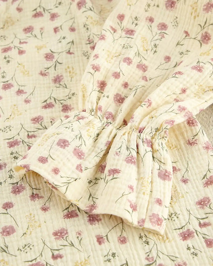 Floral Print Button-Down Top and Pants Lounge Set - Sleekdenim.com