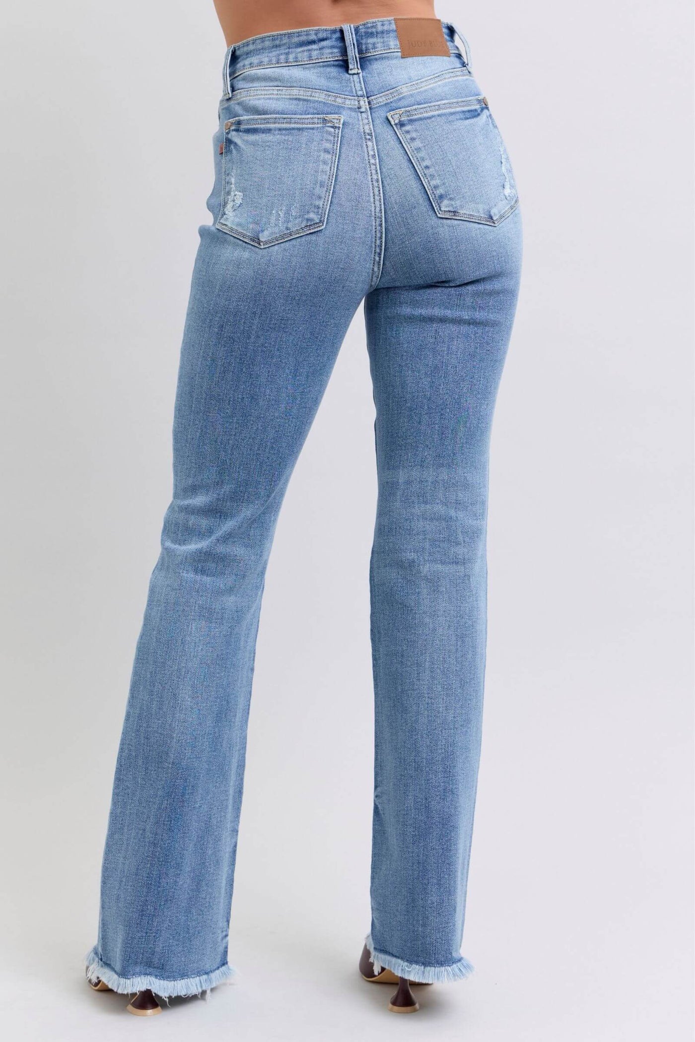 Judy Blue Full Size Raw Hem High Rise Bootcut Jeans