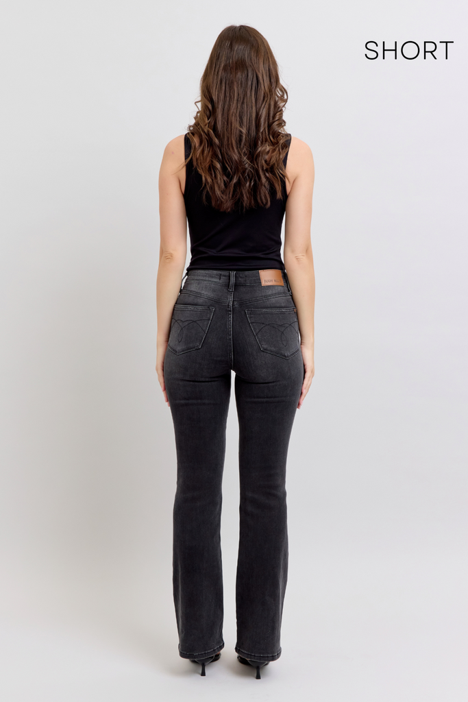 Judy Blue High Waist Tummy Control Black Bootcut Denim Jeans 88787 – Sleekdenim.com.