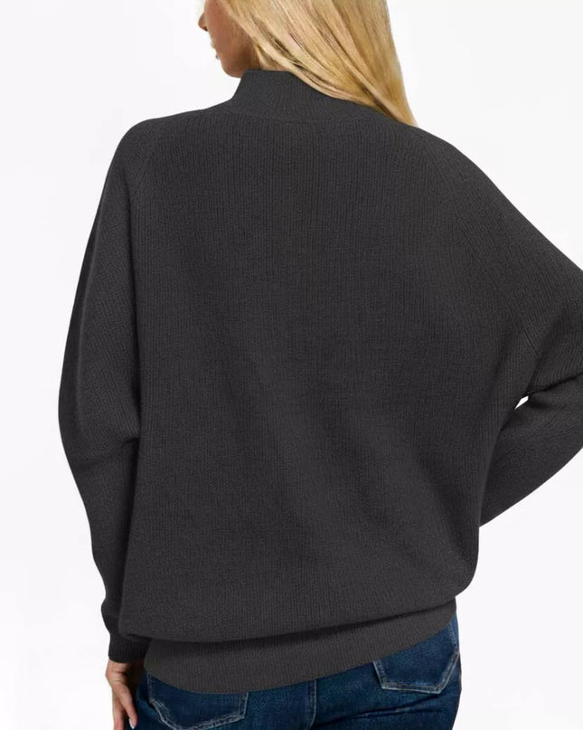 Zenana Viscose Dolman Sleeve Mock Neck Sweater - Sleekdenim.com