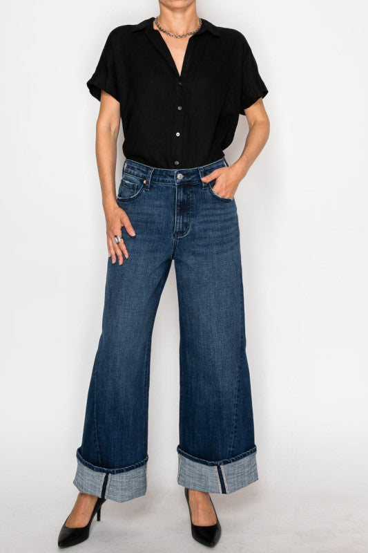 AT2108WDD - High Rise A-Wide Jeans - Sleekdenim.com