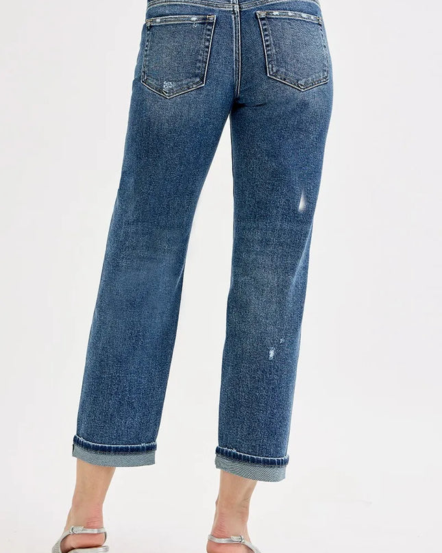 RISEN Full Size Low Rise Crop Boyfriend Jeans Plus Size - Sleekdenim.com