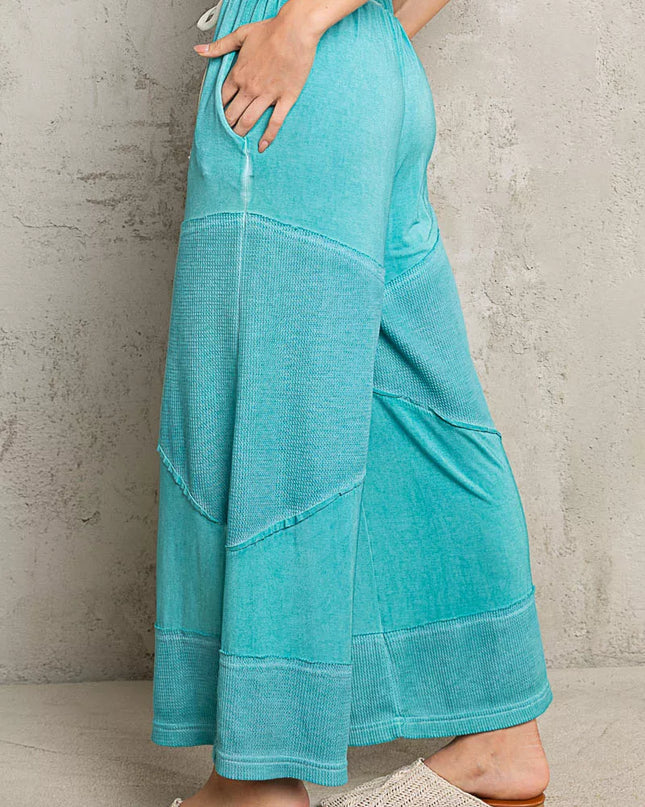 POL Elastic Waistband Wide Leg Pants with Drawstring - Sleekdenim.com