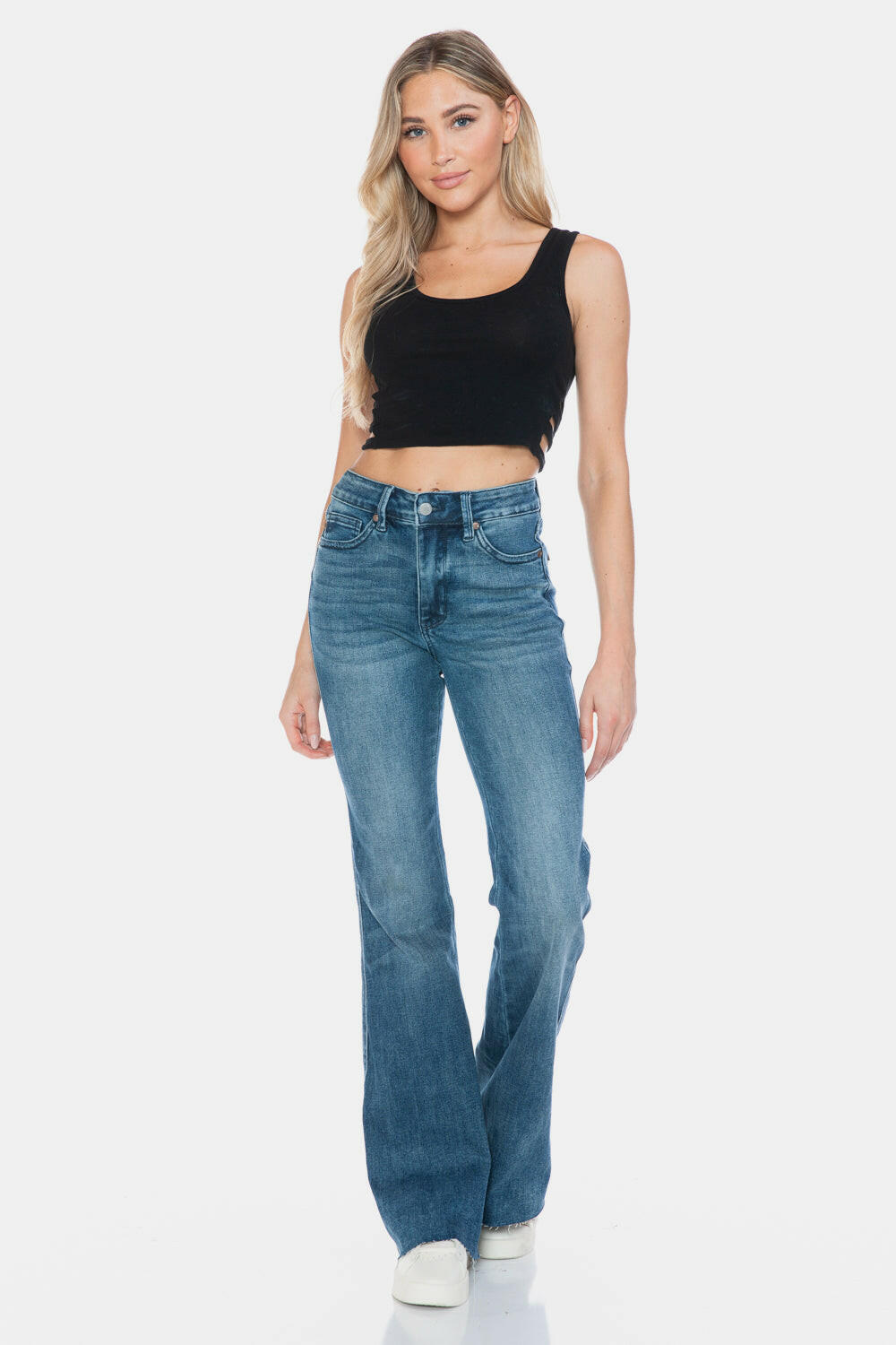 Judy Blue Mid Rise Tummy Control Top Flare Regular & Plus Sizes | Sleekdenim.com