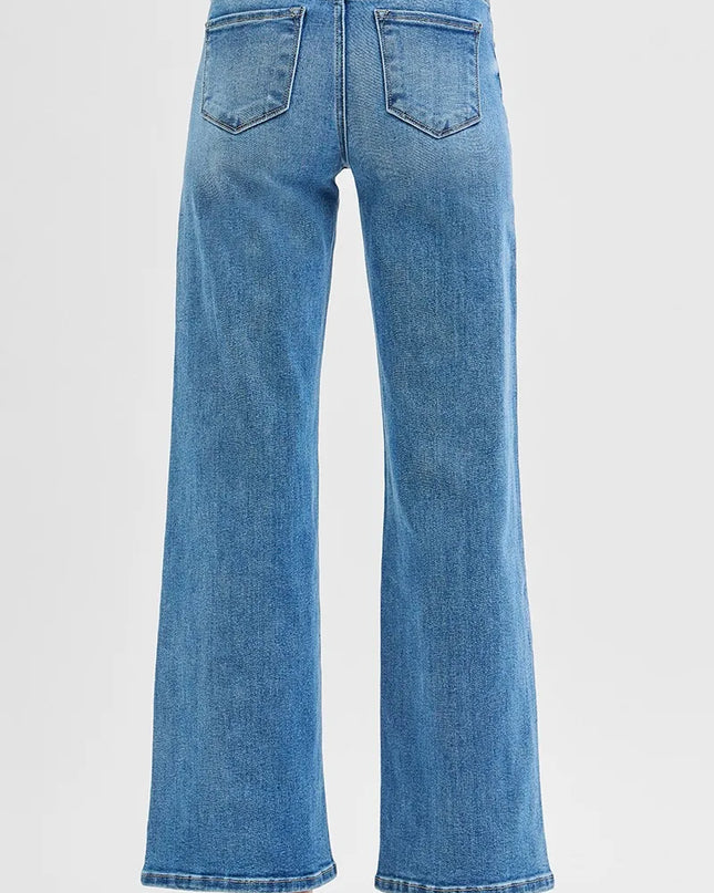 RISEN Full Size Low Rise Wide Leg Jeans Plus Size - Sleekdenim.com