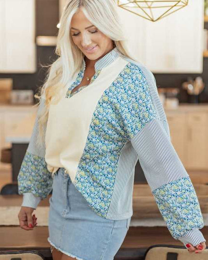 Syllena Collared Boxy Fit Sweatshirt - Sleekdenim.com