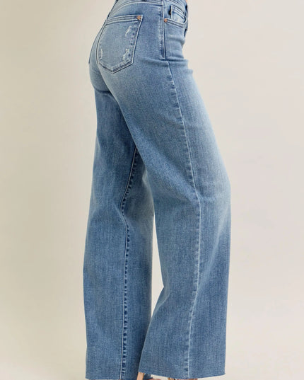 Judy Blue Full Size V - Front Baggy Jeans Plus Size - Sleekdenim.com