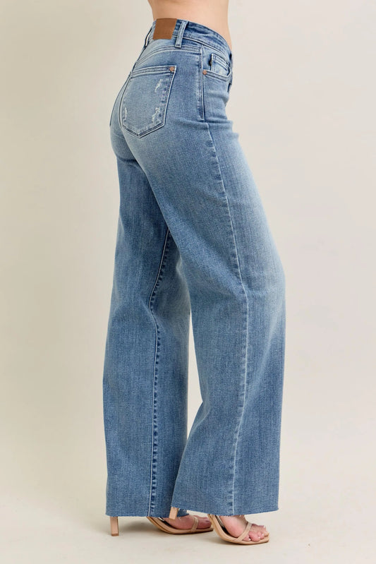 Judy Blue Full Size V - Front Baggy Jeans Plus Size - Sleekdenim.com