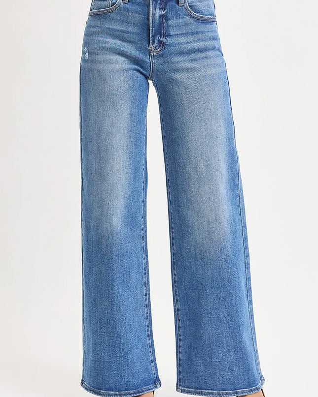RISEN Full Size High Rise Wide Leg Jeans Plus Size - Sleekdenim.com