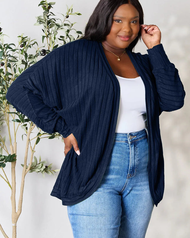 Basic Bae Full Size Ribbed Cocoon Cardigan - Sleekdenim.com