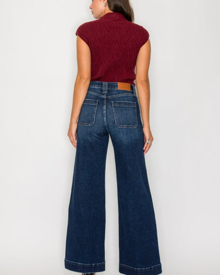 AT2099WDDT - TUMMY CONTORL HIGH RISE A-WIDE LEG FI - Sleekdenim.com