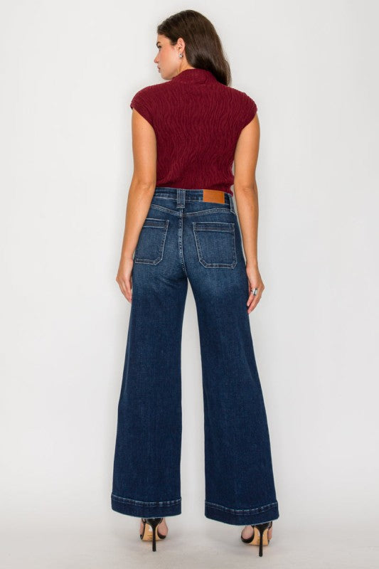 AT2099WDDT - TUMMY CONTORL HIGH RISE A-WIDE LEG FI - Sleekdenim.com