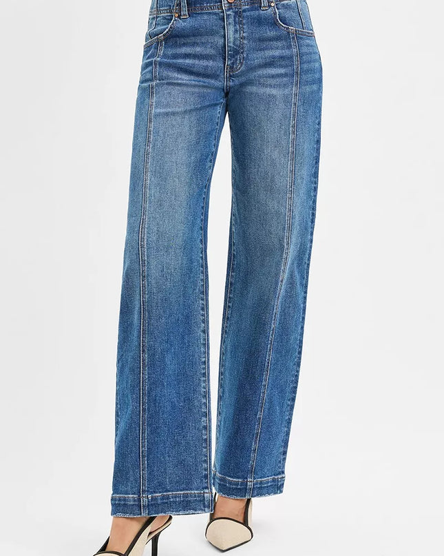 RISEN Mid Rise Fit Wide Baggy Jeans - Sleekdenim.com