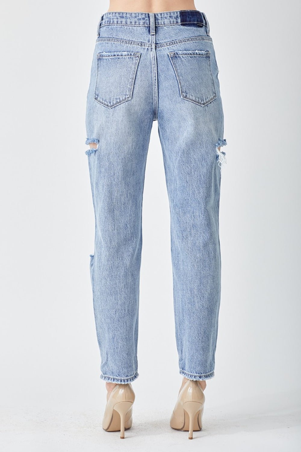 RISEN Distressed Slim Cropped Jeans | Sleekdenim.com