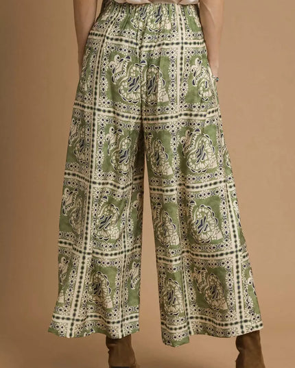 Umgee Bohemian Print Pants with Pockets - Sleekdenim.com