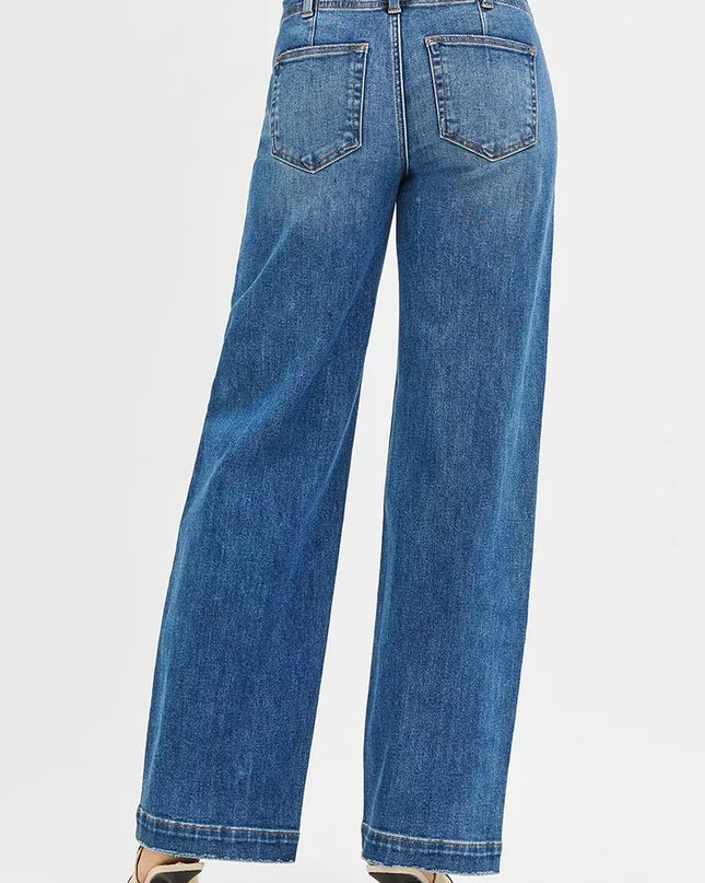 RISEN Mid Rise Fit Wide Baggy Jeans - Sleekdenim.com