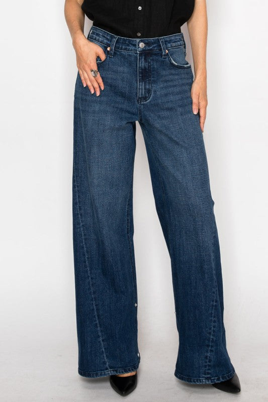 AT2108WDD - High Rise A-Wide Jeans - Sleekdenim.com