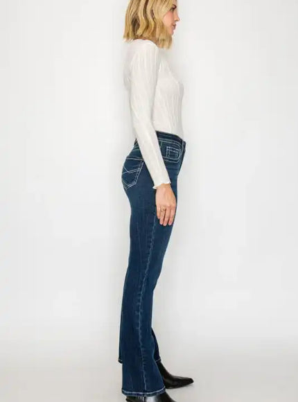 Artemis Vintage AT2106BTDT - TUMMY CONTROL HIGH RISE SLIM FLARE JEANS - Sleekdenim.com