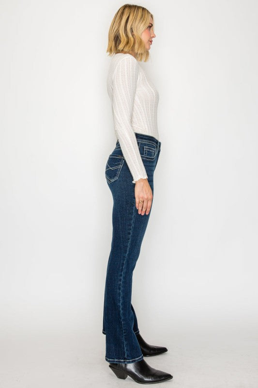 AT2106BTDT - TUMMY CONTROL HIGH RISE SLIM FLARE JE - Sleekdenim.com