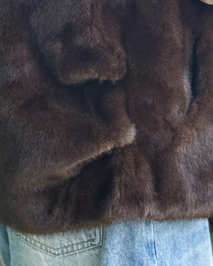Real Feel Faux Mink Fur Hooded Vest - Sleekdenim.com