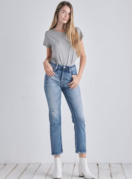 Artemis Vintage AT1088STM High Rise Stretch Ankle Straight Jeans - Sleekdenim.com
