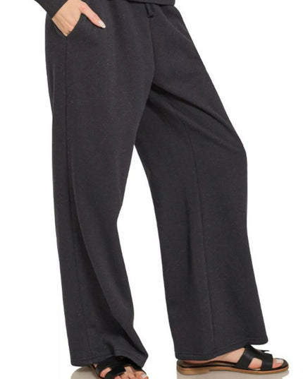 Zenana Fleece Long Sleeve Top and Sweatpants Set - Sleekdenim.com