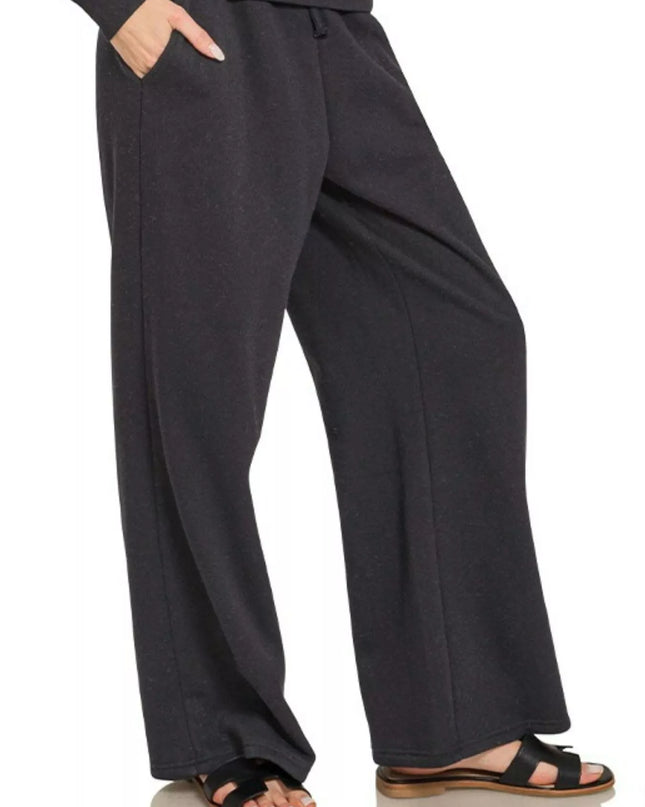 Zenana Fleece Long Sleeve Top and Sweatpants Set - Sleekdenim.com