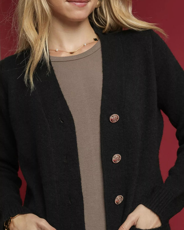 Umgee Button-Down Longline Sweater Cardigan with Front Pockets - Sleekdenim.com