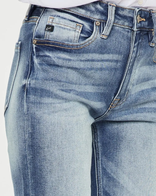 Kancan High Rise Cuffed Straight Jeans - Sleekdenim.com