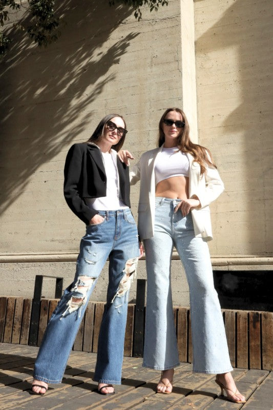 AT2074RFLL Metallic Ultra High Rise Relaxed Flare - Sleekdenim.com