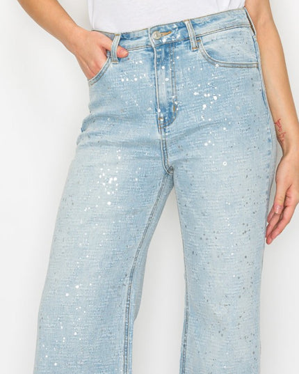 AT2074RFLL Metallic Ultra High Rise Relaxed Flare - Sleekdenim.com