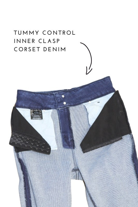 AT1018FLDNT Colle High Rise Crop Flare Jeans - Sleekdenim.com