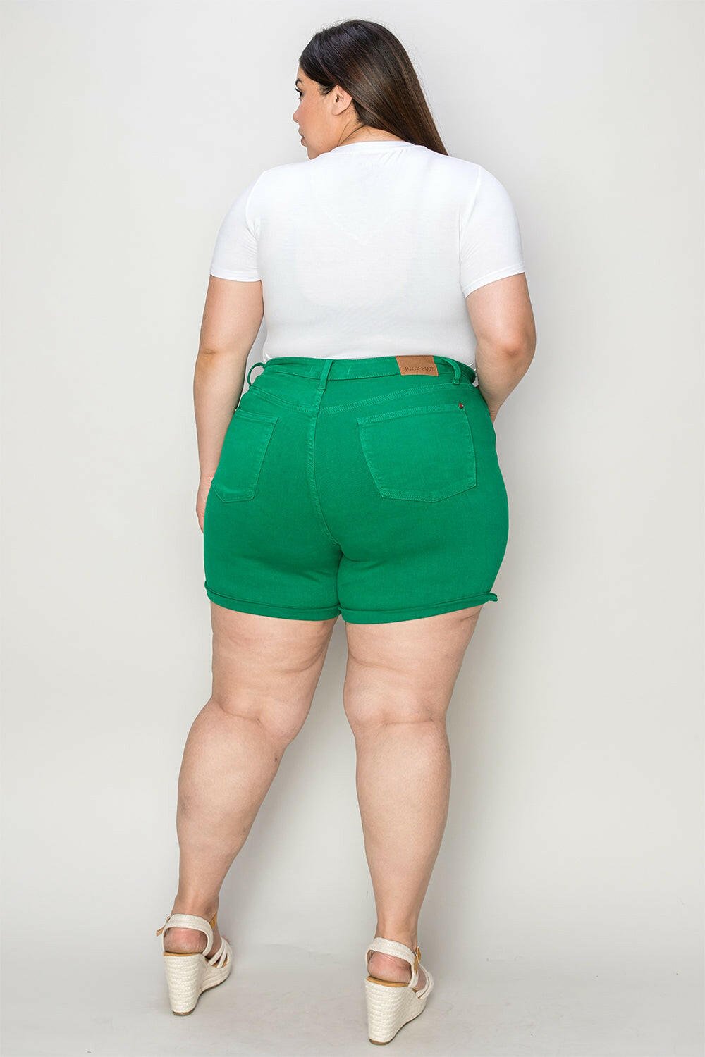 Judy Blue Full Size Tummy Control Garment Dyed Denim Shorts | Sleekdenim.com