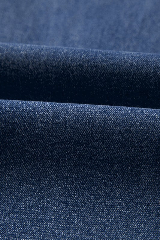 Denim Raw Hem Straight Leg Jeans - Sleekdenim.com