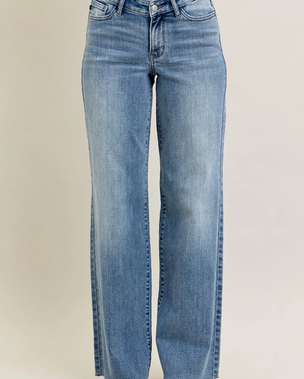 Judy Blue Full Size V - Front Baggy Jeans Plus Size - Sleekdenim.com