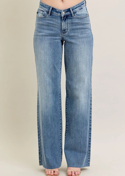Judy Blue Full Size V - Front Baggy Jeans Plus Size - Sleekdenim.com