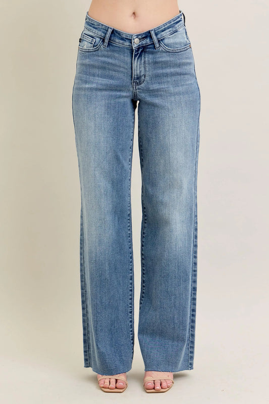 Judy Blue Full Size V - Front Baggy Jeans Plus Size - Sleekdenim.com