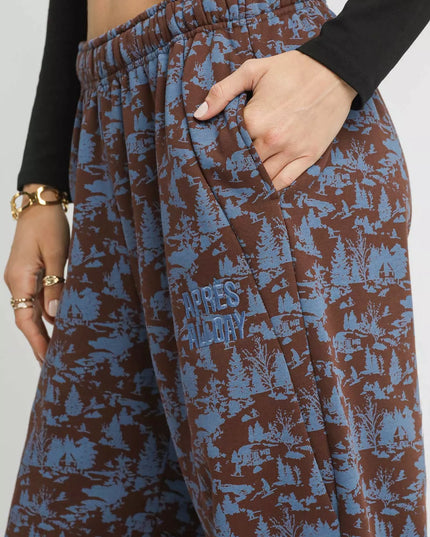 Umgee Scenic Print Casual Sweatpants - Sleekdenim.com