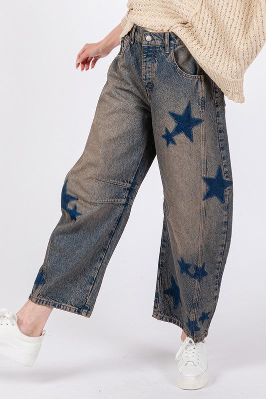 SAGE + FIG Star Wide Leg Jeans with Pockets | Sleekdenim.com