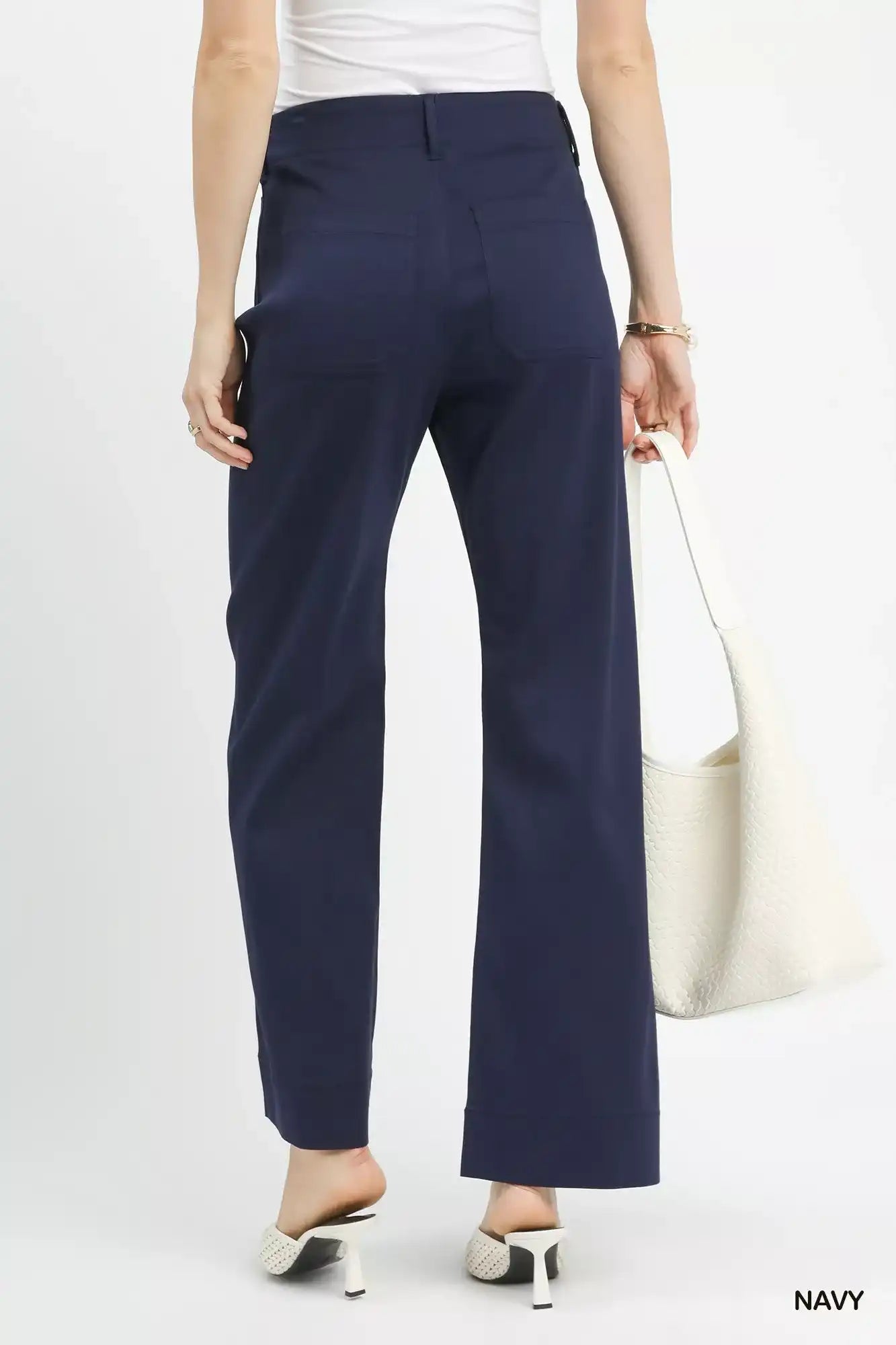 Umgee Button Stretched Pants - Sleekdenim.com