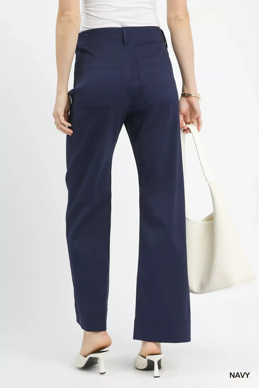 Umgee Button Stretched Pants - Sleekdenim.com