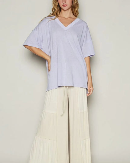 POL V-Neck Half Sleeve T-Shirt - Sleekdenim.com