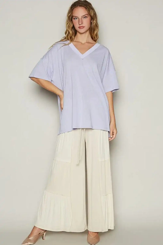 POL V-Neck Half Sleeve T-Shirt - Sleekdenim.com