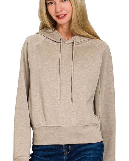 Zenana Drawstring Scuba Hoodie - Sleekdenim.com