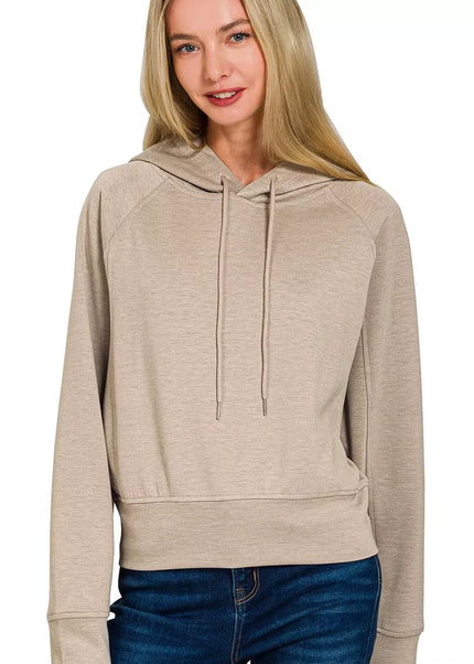 Zenana Drawstring Scuba Hoodie - Sleekdenim.com