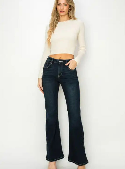 AT2014FLSD - HIGH RISE FLARE JEANS - Sleekdenim.com