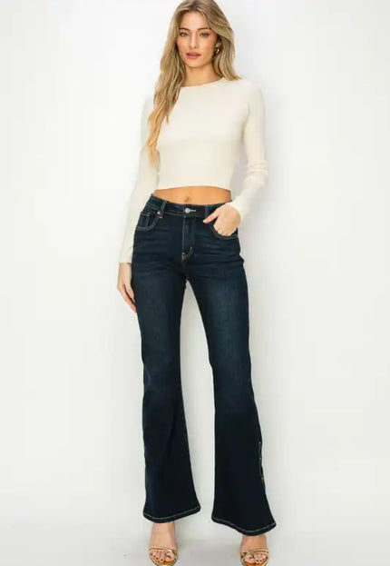 AT2014FLSD - HIGH RISE FLARE JEANS - Sleekdenim.com