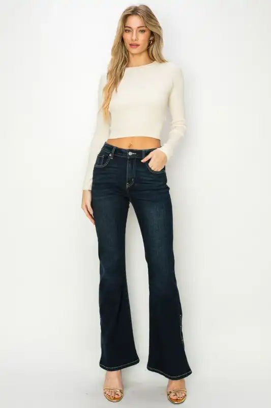AT2014FLSD - HIGH RISE FLARE JEANS - Sleekdenim.com